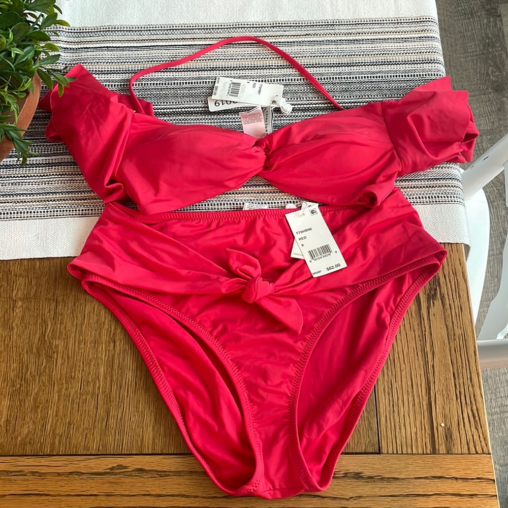 Trina Turk Red high waist bikini
